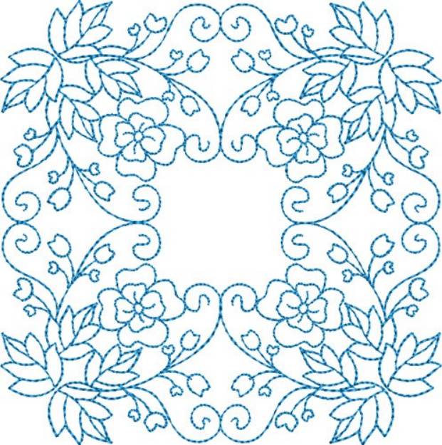 Picture of Bluework Quilt Block Machine Embroidery Design