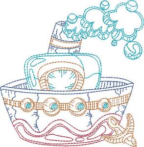 Picture of Boat Outline Machine Embroidery Design