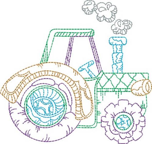 Picture of Tractor Outline Machine Embroidery Design