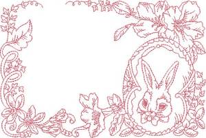 Picture of Easter Egg Postcard Machine Embroidery Design