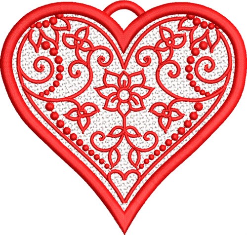 Heart FSL Machine Embroidery Design