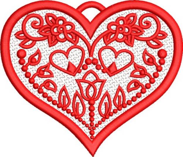 Picture of Valentine Heart FSL Machine Embroidery Design