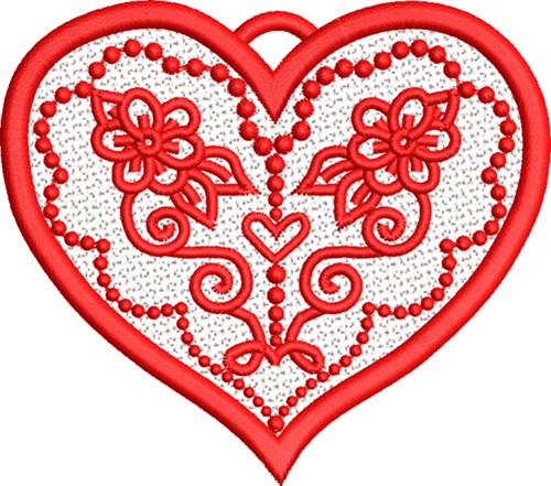 Valentine FSL Heart Machine Embroidery Design