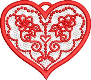 Picture of Valentine FSL Heart Machine Embroidery Design