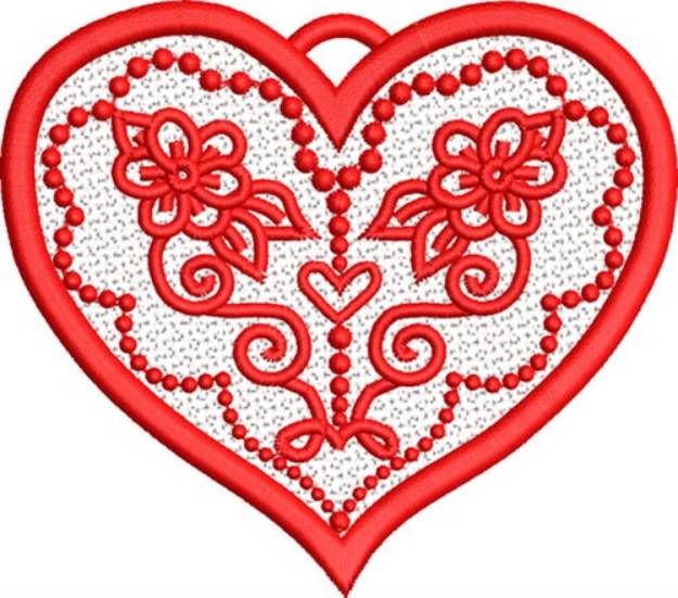 Picture of Valentine FSL Heart Machine Embroidery Design