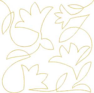Picture of Free Motion Spring Flower Machine Embroidery Design