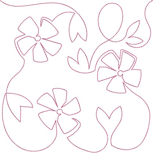 Free Motion Spring Flowers Machine Embroidery Design