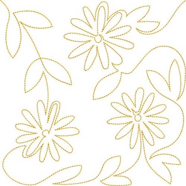 Picture of Free Motion Spring Daisies Machine Embroidery Design
