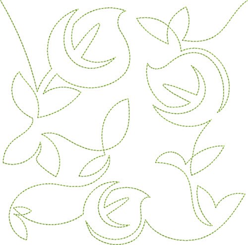Free Motion Flower Machine Embroidery Design
