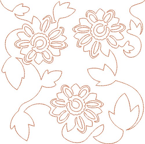 Free Motion Spring Flower Machine Embroidery Design