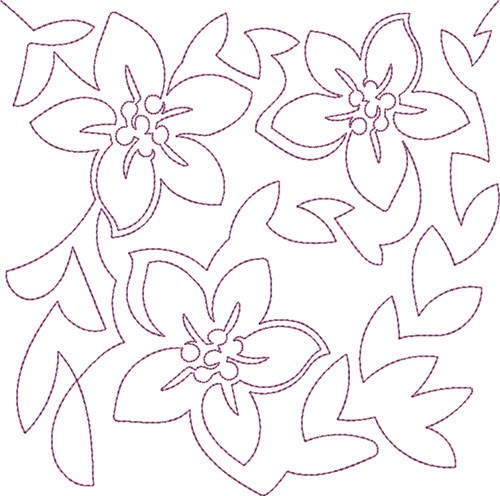 Free Motion Spring Flowers Machine Embroidery Design