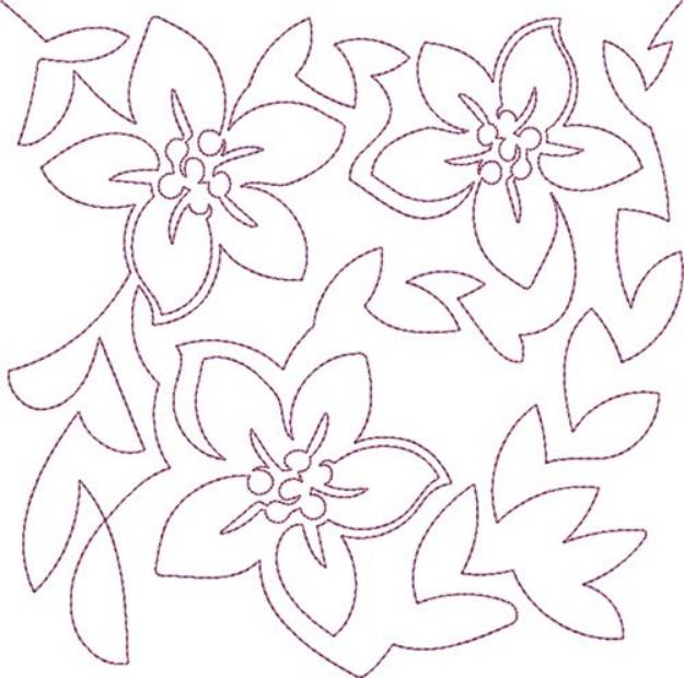 Picture of Free Motion Spring Flowers Machine Embroidery Design