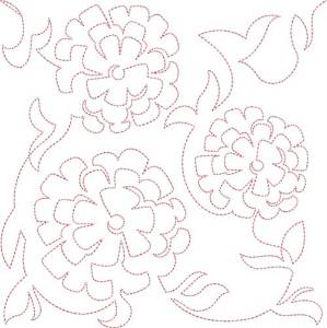 Picture of Free Motion Spring Mums Machine Embroidery Design