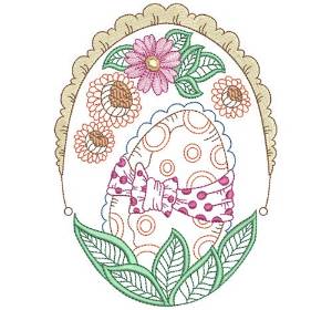 Picture of Easter Egg Floral Machine Embroidery Design