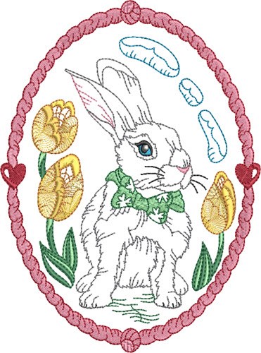 Easter Bunny Egg Machine Embroidery Design