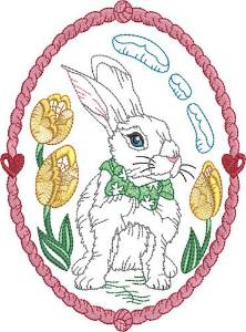 Picture of Easter Bunny Egg Machine Embroidery Design