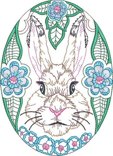 Easter Rabbit Egg Machine Embroidery Design