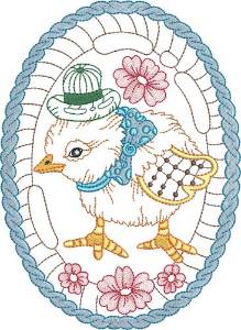 Picture of Easter Chick Egg Machine Embroidery Design
