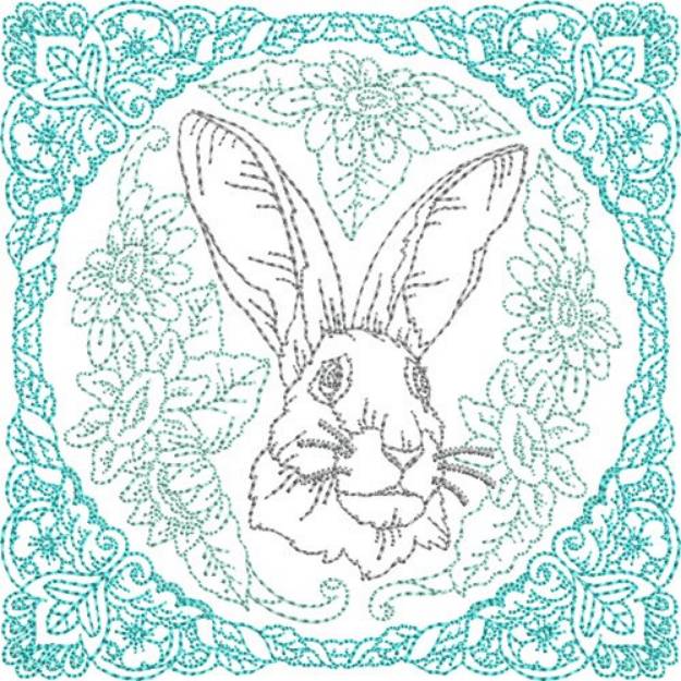 Picture of Easter Bunny Block Machine Embroidery Design