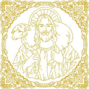 Picture of Christ Easter Block Machine Embroidery Design