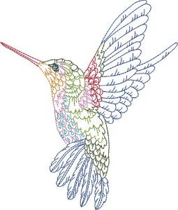 Picture of Spring Hummingbird Machine Embroidery Design