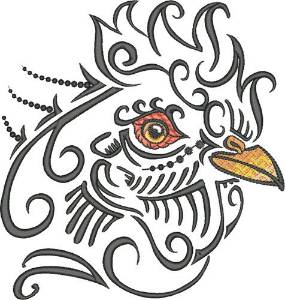 Picture of Rooster Head Machine Embroidery Design