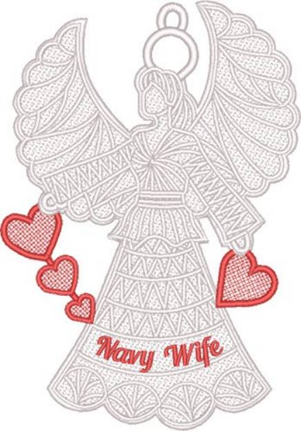 Picture of FSL Navy Wife Angel Machine Embroidery Design