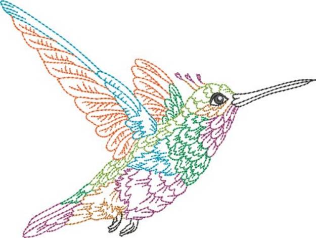 Picture of Hummingbird Flying Machine Embroidery Design