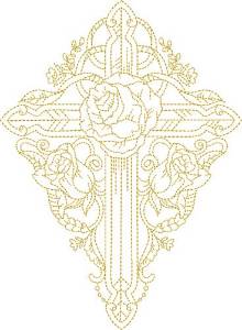 Picture of Ornamental Cross Machine Embroidery Design