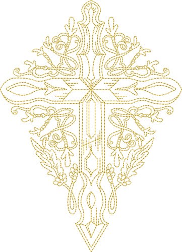 Diamond Cross Machine Embroidery Design