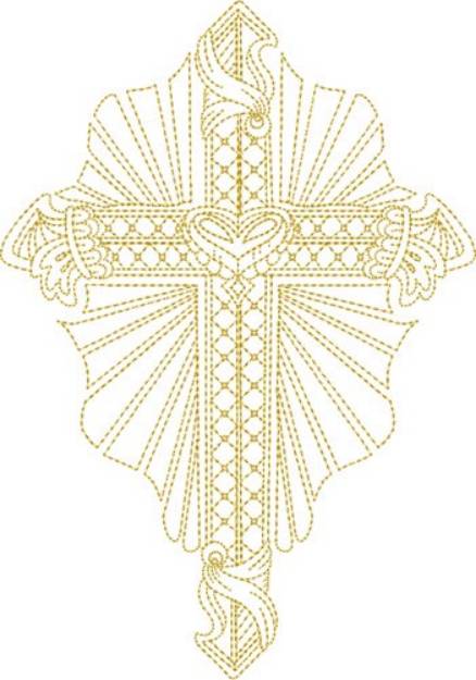 Picture of Ornament Cross Machine Embroidery Design