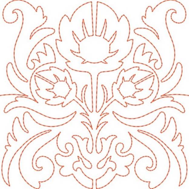 Picture of Redwork Floral Machine Embroidery Design
