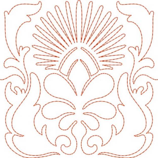 Picture of Floral Redwork Machine Embroidery Design