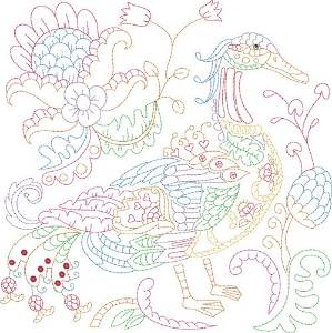 Picture of Jacobean Duck Machine Embroidery Design