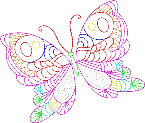 Whimsical Butterfly Machine Embroidery Design
