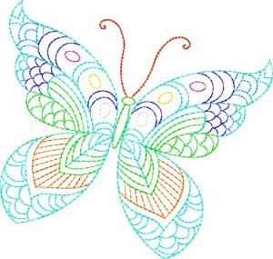 Picture of Colorful Butterfly Machine Embroidery Design