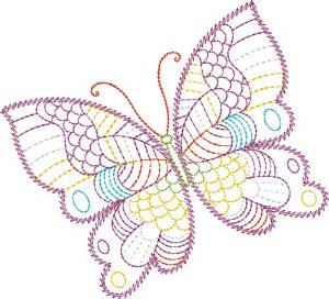 Picture of Purple Butterfly Machine Embroidery Design