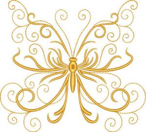Picture of Elegant Butterfly Machine Embroidery Design