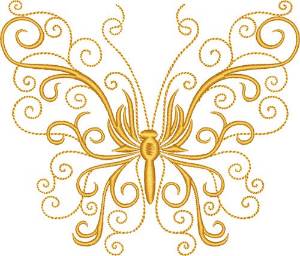 Picture of Curly Butterfly Machine Embroidery Design