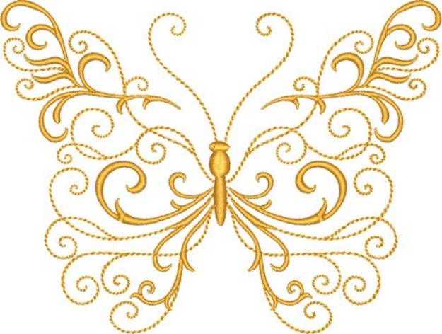 Picture of Gold Butterfly Machine Embroidery Design