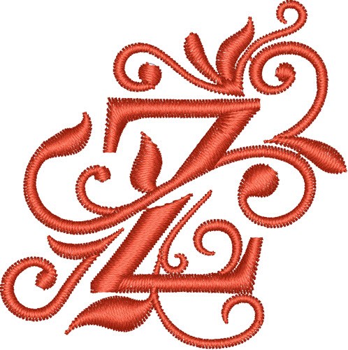 Elegant Monogram Font Z Machine Embroidery Design