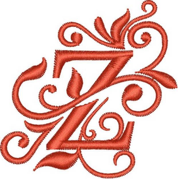Picture of Elegant Monogram Font Z Machine Embroidery Design