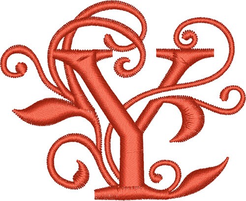 Elegant Monogram Font Y Machine Embroidery Design