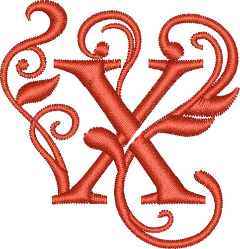 Elegant Monogram Font X Machine Embroidery Design