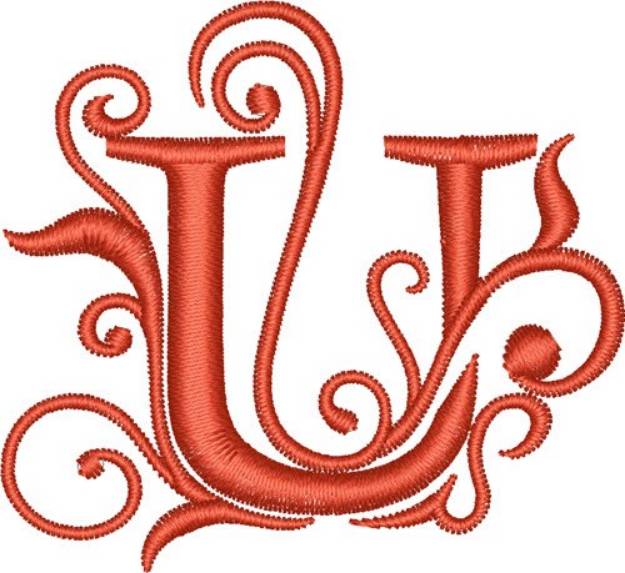 Picture of Elegant Monogram Font U Machine Embroidery Design