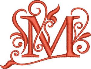 Picture of Elegant Monogram Font M Machine Embroidery Design