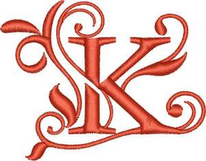 Picture of Elegant Monogram Font K Machine Embroidery Design