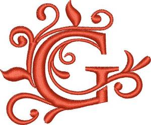 Picture of Elegant Monogram Font G Machine Embroidery Design