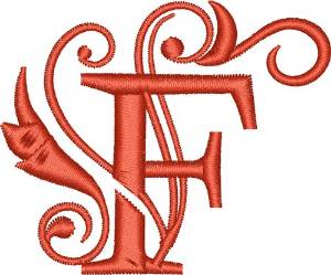 Picture of Elegant Monogram Font F Machine Embroidery Design