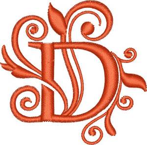 Picture of Elegant Monogram Font D Machine Embroidery Design